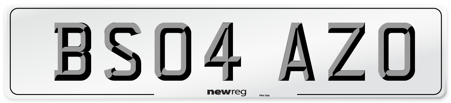 BS04 AZO Number Plate from New Reg